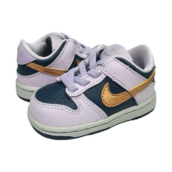 Nike Dunk Low SE (Toddler) - Thunder Blue / Metallic Copper - Size 4C - Picture 3 of 8